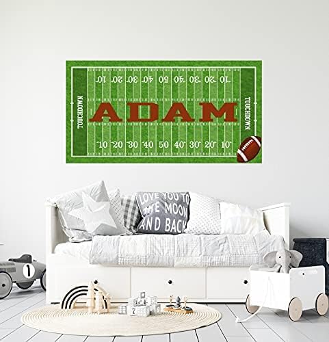 Miniatura 4 de Calcomanía de pared de campo de fútbol con pelota deportiva, calcomanía mural personalizada de campo de fútbol, calcomanía de pared de fútbol para