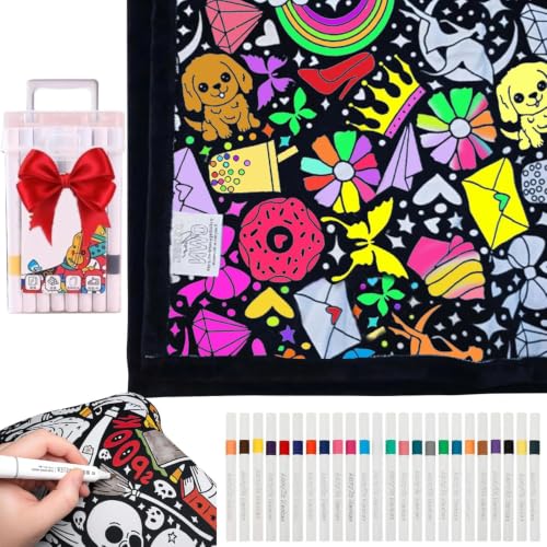 DIY-Maldecke Decke Selbermachen Zum Ausmalen Erstellen Sie Ihre eigene Deckes flauschige samtige with 24 Colors and Brushes Generisch Färben Sie Ihre eigene Deckes für Erwachsene kreativ