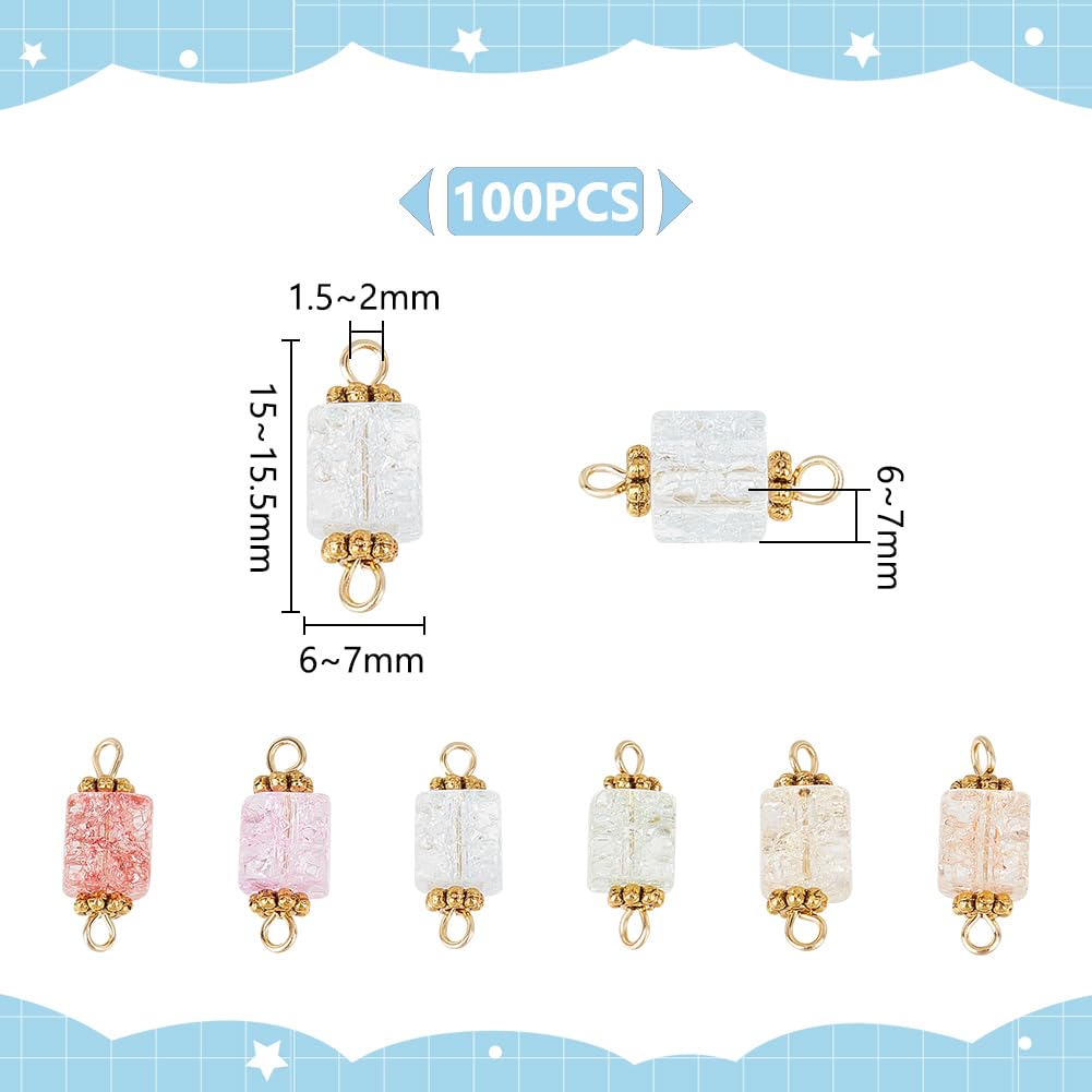 HOBBIESAY 80 Pcs 5 Couleurs Connecteur Perles Agate Naturelle