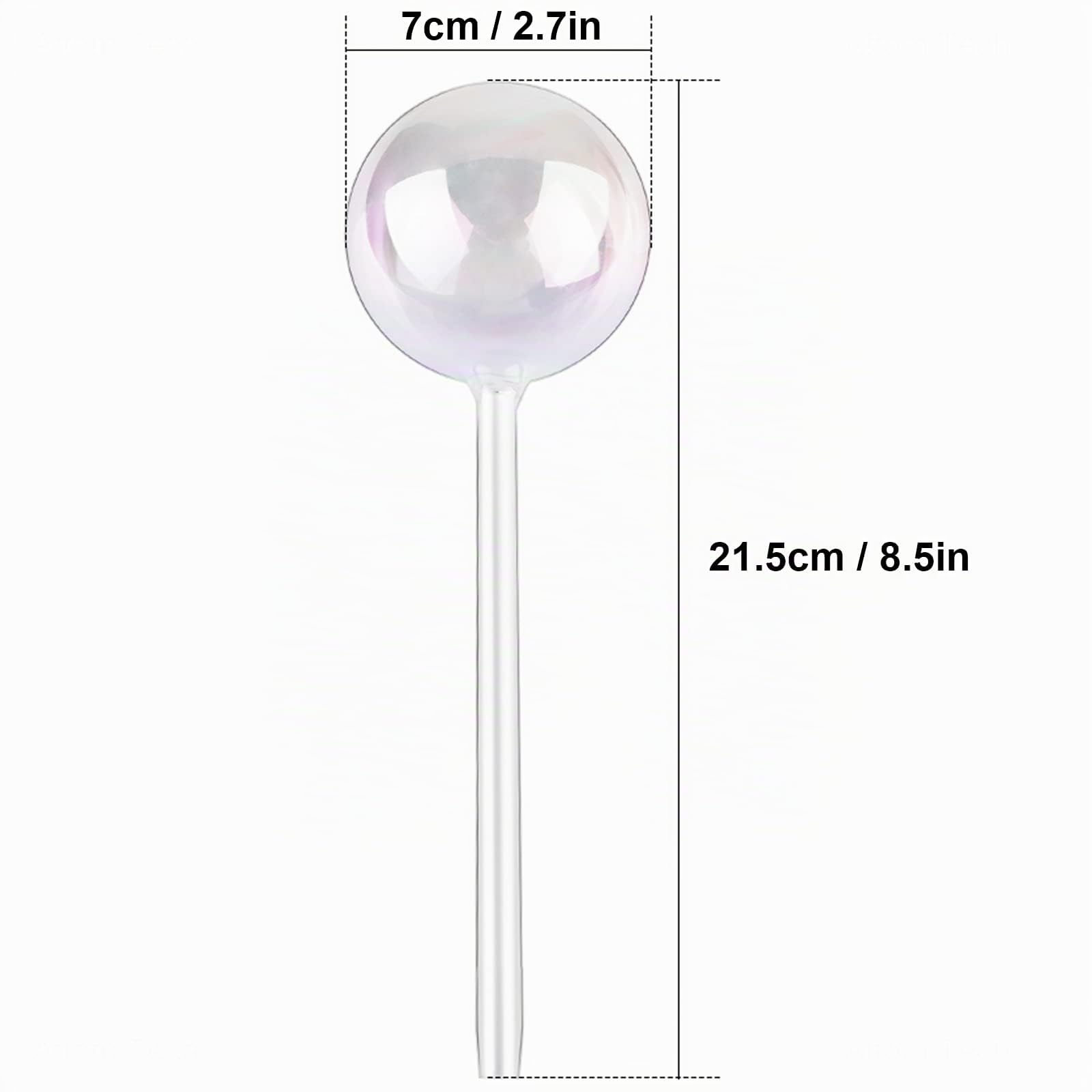 Tomorotec [6 Stück Licht schillernde Regenbogen-Farbverlauf, klares Glas, selbstbewässerndes System, Spikes, Automatische Pflanzenbewässerungsbirnen