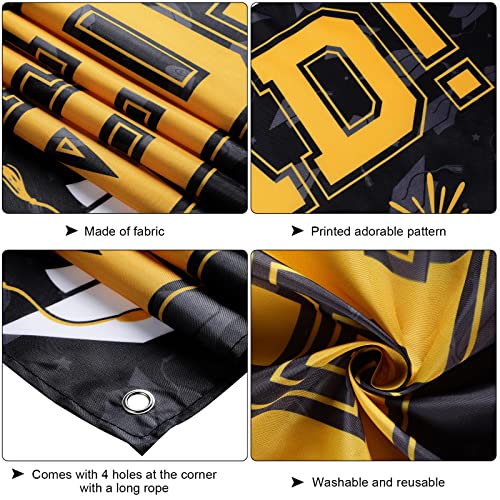 Image of 37Pcs Graduation Banner Balloon Decorations Class of 2026, Congrats Grad Banner Yard Outdoor Decorations, Graduation Balloons Banner Set for High School College Graduation Party Supplies, Black & Gold