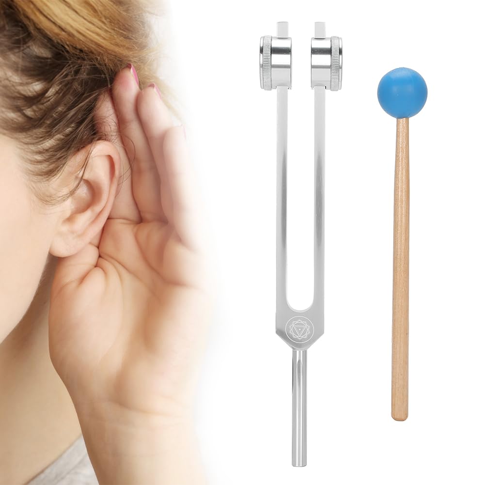 Diapason en alliage d'aluminium 126,22 Hz durable pour méditation et yoga avec son marteau