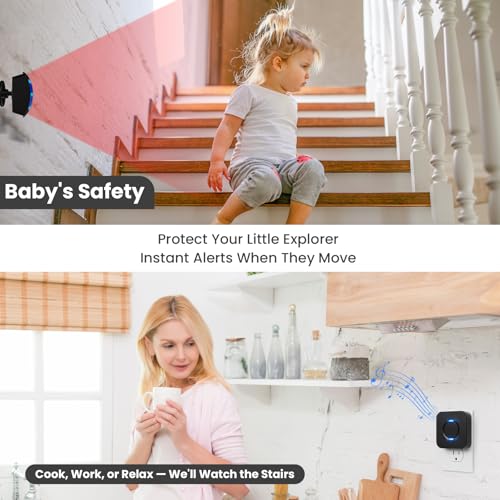 Wireless Motion Sensor LED Light - Motion Detector Alarm Chimes Door Sensor - Image 3