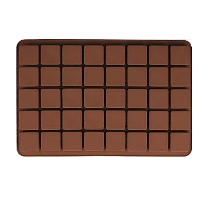 KARP Silicone Candy Mold Cavity Flexible and Easy to Release Silicone Chocolate Mold for Homemade Caramels, Jelly, Gummy, Ice Cube, Truffles - Multicolor- Qty- 1 (40 Cavity - Square)