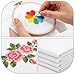 6 Pcs Cross Stitch Fabric with 1 Embroidery Hoop, 11 Count Pre-Cut White Embroidery Fabric Squares Include 6.3 OD Hoop Cross Stitch Supplies for Home DIY Handicrafts Needlework Decoration Crafts