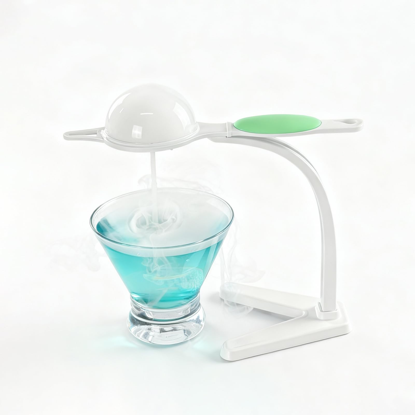 Deviatore di aromi, supporto e vassoio per bolle per pistola a bolle per cocktail, fumatori a mano, attacco per fumo fluente, 15 cm