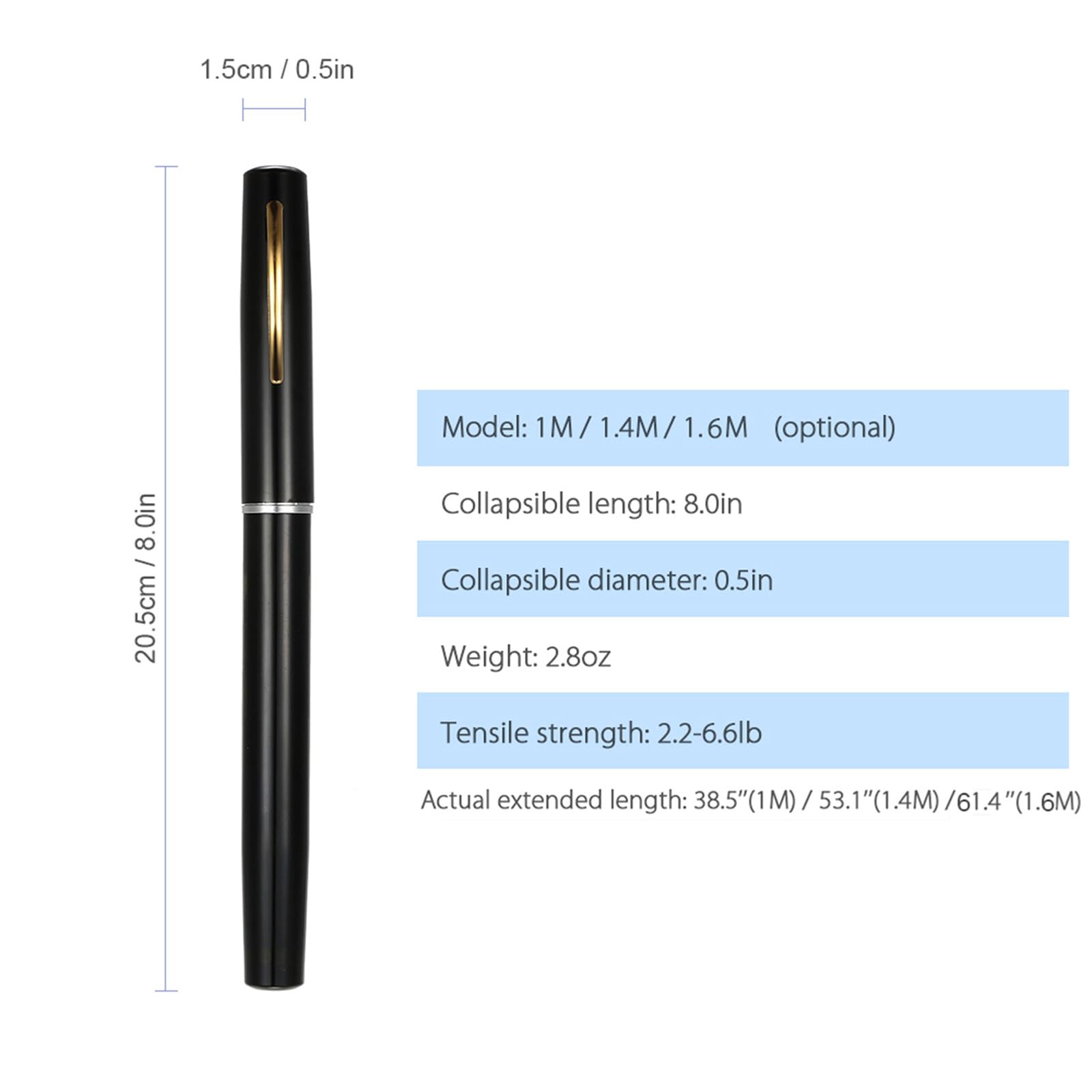 Lixada 1 m / 1,4 m Sac de canne à pêche pliable Reel Combo Mini Pen Kit canne à pêche télescopique Moulinet Combo Kit