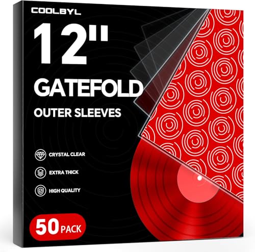 50ct Gatefold Vinyl Outer Sleeves 12 Inch LP Record Sleeves 4 Mil Clear