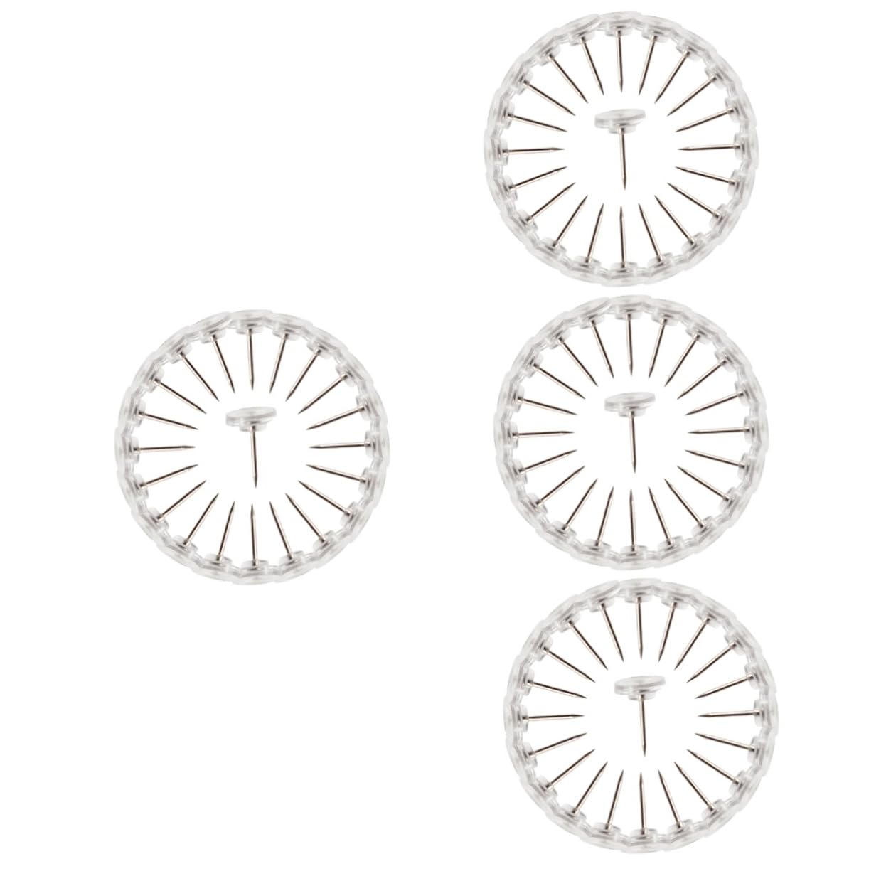 OSALADI 4 Ensembles Ongles en Forme D'id À Tête Plate Poussée De Base Pinces À Punaises Virement Clair Photo des Punaises du Pouce pour Tableau De Liège Le Fer 200 Pièces * 4