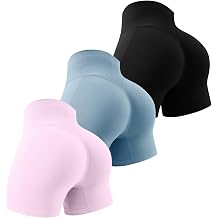 Workout Gym Shorts Women 5" Seamless Scrunch Butt Lifting Tummy Control Ruched Booty Yoga