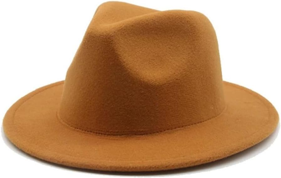 Felt Hat Spring and Fall Europe and The United States Wide-Brimmed Bowler Jazz Flat-Brimmed