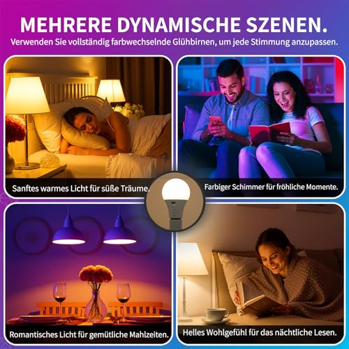 FRIDEKO HOME 2 Stück Aufladbare Glühbirne mit Fernbedienung 2600mAh E27 – Ansicht 4