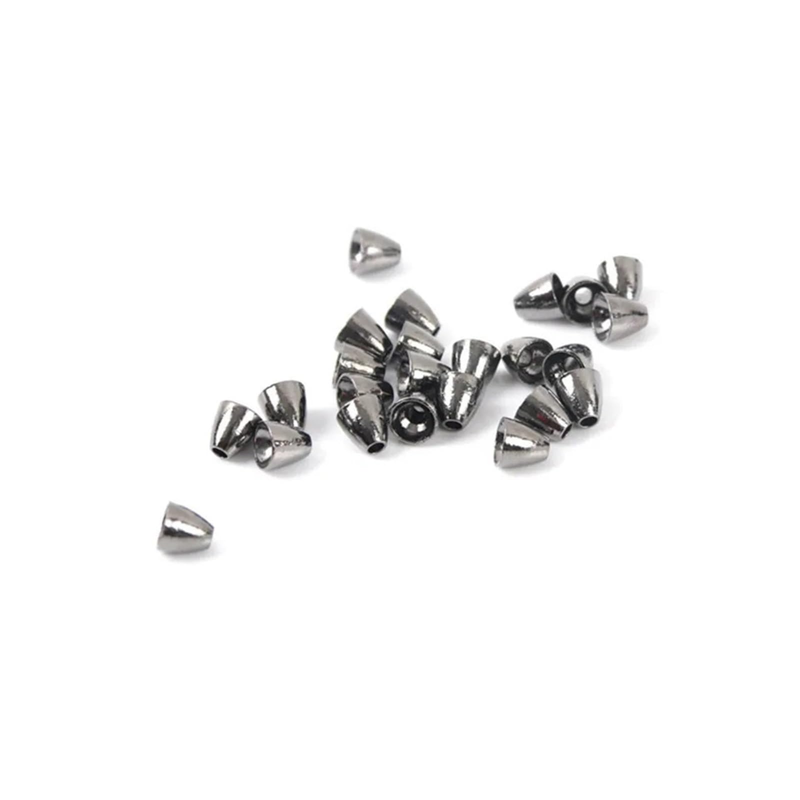 Bryske 25pcs Tungsten Fly Tying Cone Heads Black Nickel/Gold 5-6mm