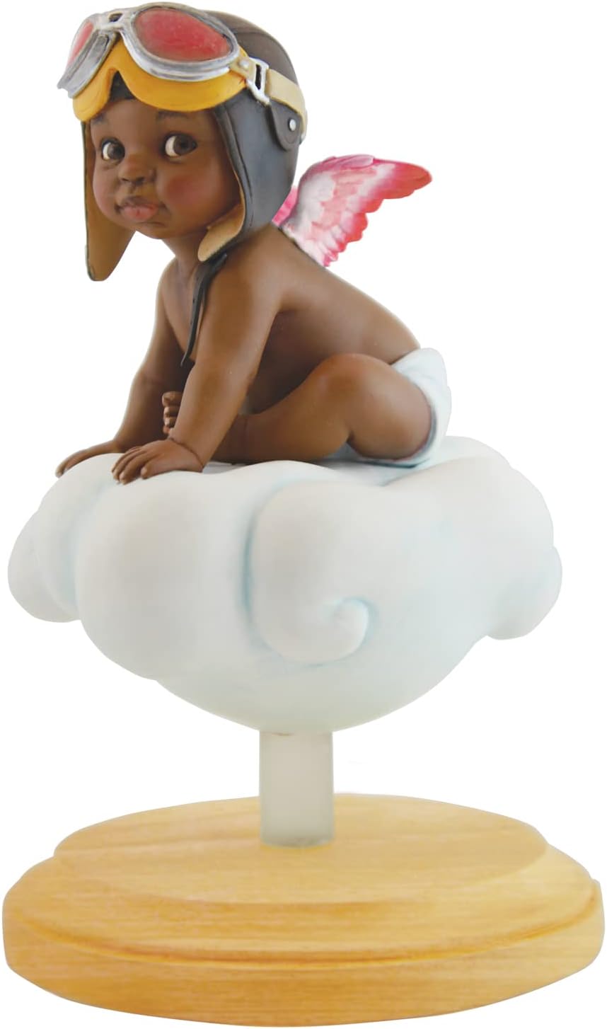 African American ExpressionsAdorable Angel Pilot (Girl) Figurine by Thomas Blackshear (4.7" x 4.7" x 7.2") FLPF-02