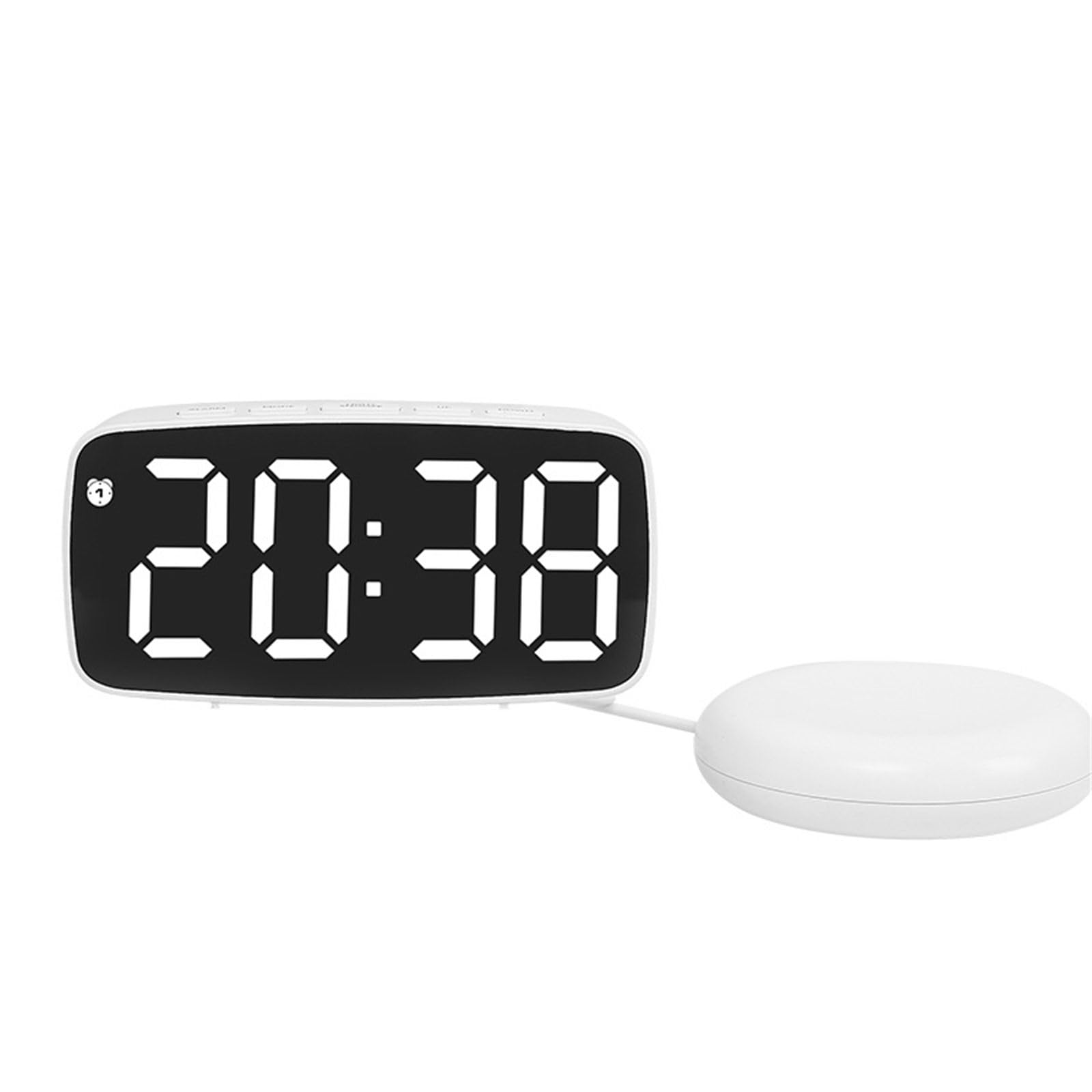 WEILWH Digital Alarm Clock with Temperature Readout Voice Activation Lighting for Bedroom Use Quiet Alarm Clock