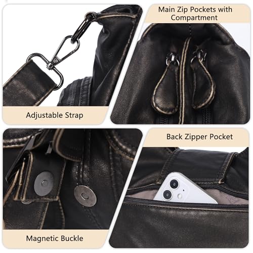 Image of Angel Kiss Hobo Bags for Women Vegan Leather Shoulder Purses and Handbags Ladies Roomy Tote Bags Purse with Crossbody Strap