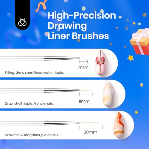 image for beetles Gel Polish Beetles Nail Art Brushes, 8pcs Double-headed Nail A