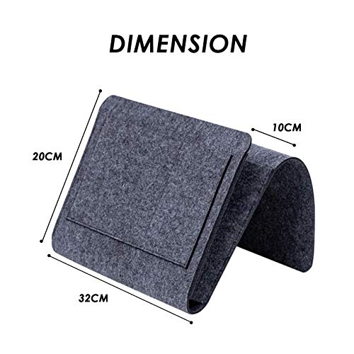 jiuzcare Bedside Storage Organizer Sofa Caddy Remote Holder for Recliner Bed Pocket Bed Organizer Hanging Pocket for Magazine, Tablet, Phone, iPad, TV Remote Control, Dark Grey - Cosy Home Interiors jiuzcare Bedside Storage Organizer Sofa Caddy Remote Holder for Recliner Bed Pocket Bed Organizer Hanging Pocket for Magazine, Tablet, Phone, iPad, TV Remote Control, Dark Grey - Image 2