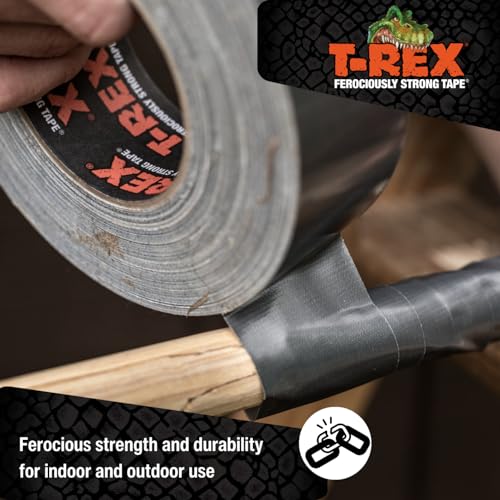 Image of T-REX Tape Heavy Duty Duct Tape with UV Resistant & Waterproof Backing for Ferociously Strong Repairs, 1.88 inch x 30 yd, Gunmetal Gray, 1 Roll (Pack of 6)