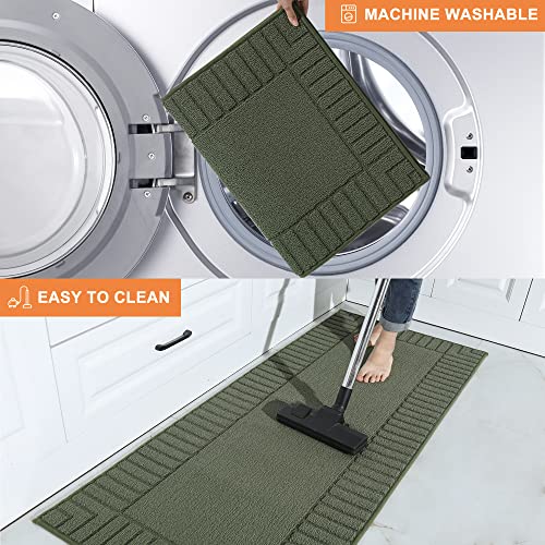 Beqhause YFQHHLT8371GN2460S Kitchen-Rugs-Non-Slip-Kitchen-Mats-For-Floor Machine Washable Kitchen Rugs 2 Pieces Kitchen Carpet Runner thumb #4