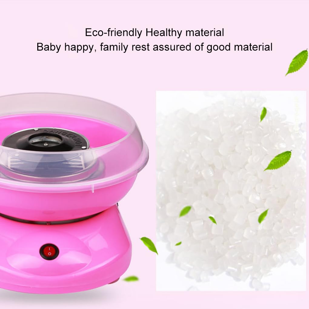 IOIUSKKU Máquina de algodón de azúcar, mini algodón de azúcar automático y elegante para niños, ideal para hacer en casa, Rosa