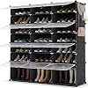 HOMIDEC Shoe Rack, Plastic Shoe Storage Organiser with Back Panels ...