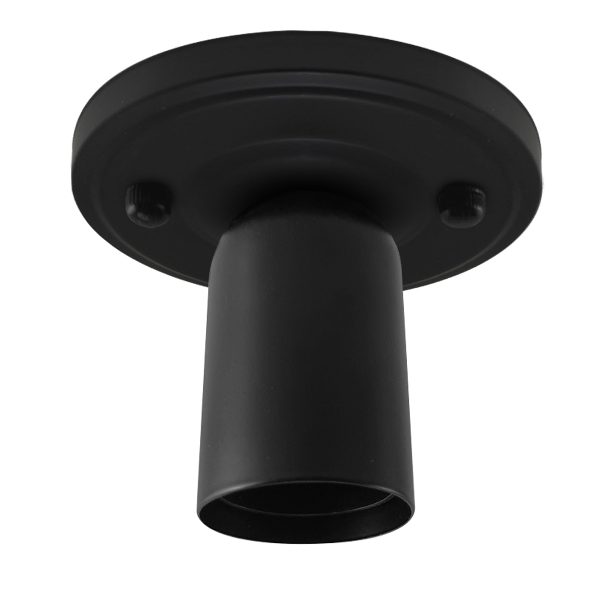 LEDSone Industrial Metal-Semi Flush Mount E27 Base Lamp Holder Black Close-to-Ceiling Light Fixture for Living Room Bedroom Kitchen Dining Room