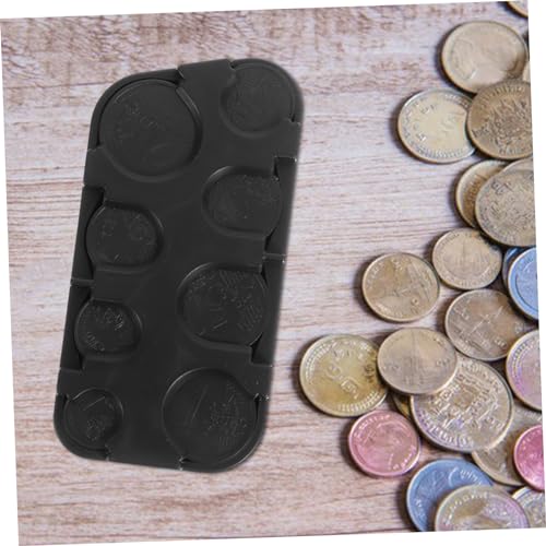Caja organizadora de monedas compacta de plástico negra miniatura 5