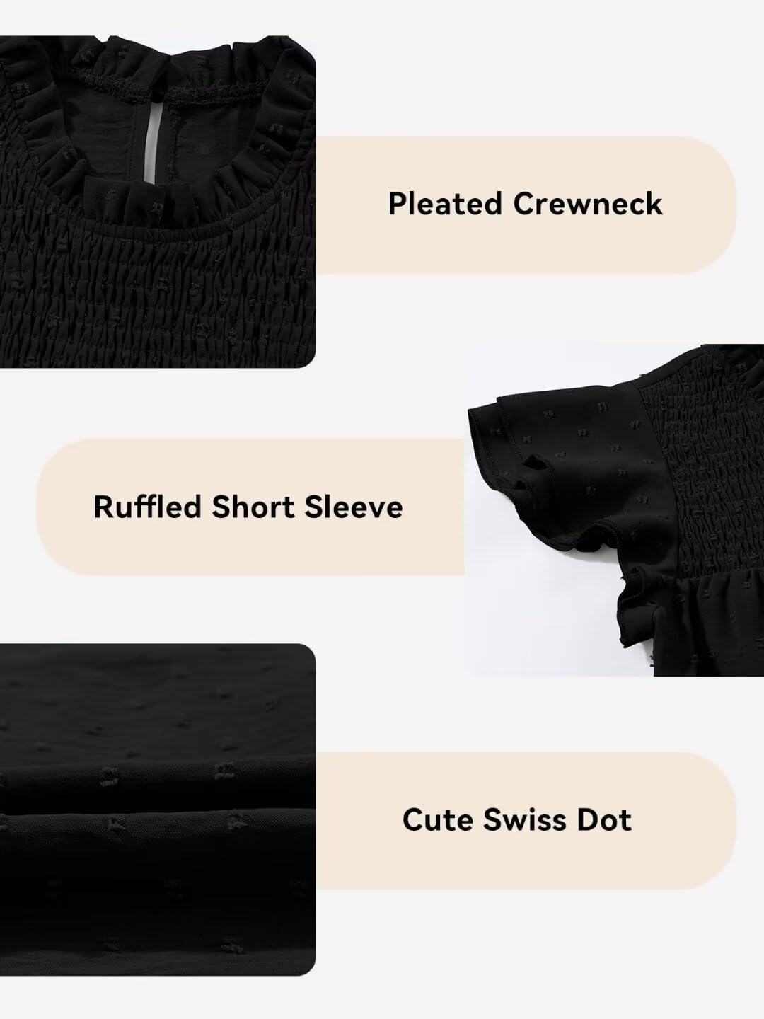 Girls Tops Tween Short Sleeve Shirts Teen Summer Ruffle Cute Swiss Polka Dot Blouse Size 6-15 Years - Image 5