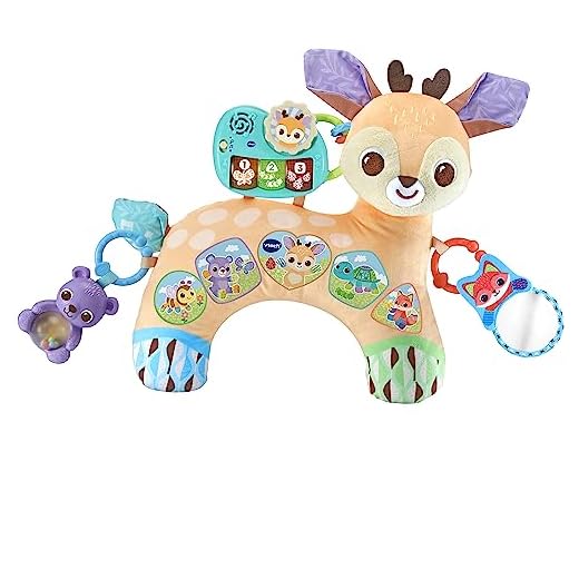 VTech - Cervatilla 4 en 1, Cojín para bebés +3 Meses, Explora Las Cuatro etapas del Desarrollo, Módulo electrónico extraíble, Enseña Vocabulario básico, Diferentes Texturas, Versión ESP