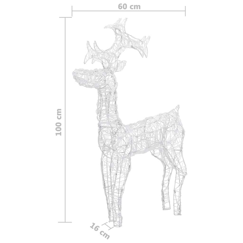 vidaXL Świąteczna dekoracja, renifer, 90 diod LED, 60x16x100 cm, akryl