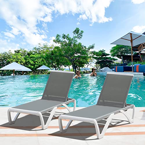 Domi Outdoor Living Adjustable Chaise Lounge Aluminum Outdoor Patio Lounge Chair All Weather Five-Position Recliner Chair For Patio,Pool,Beach,Yard thumb #5