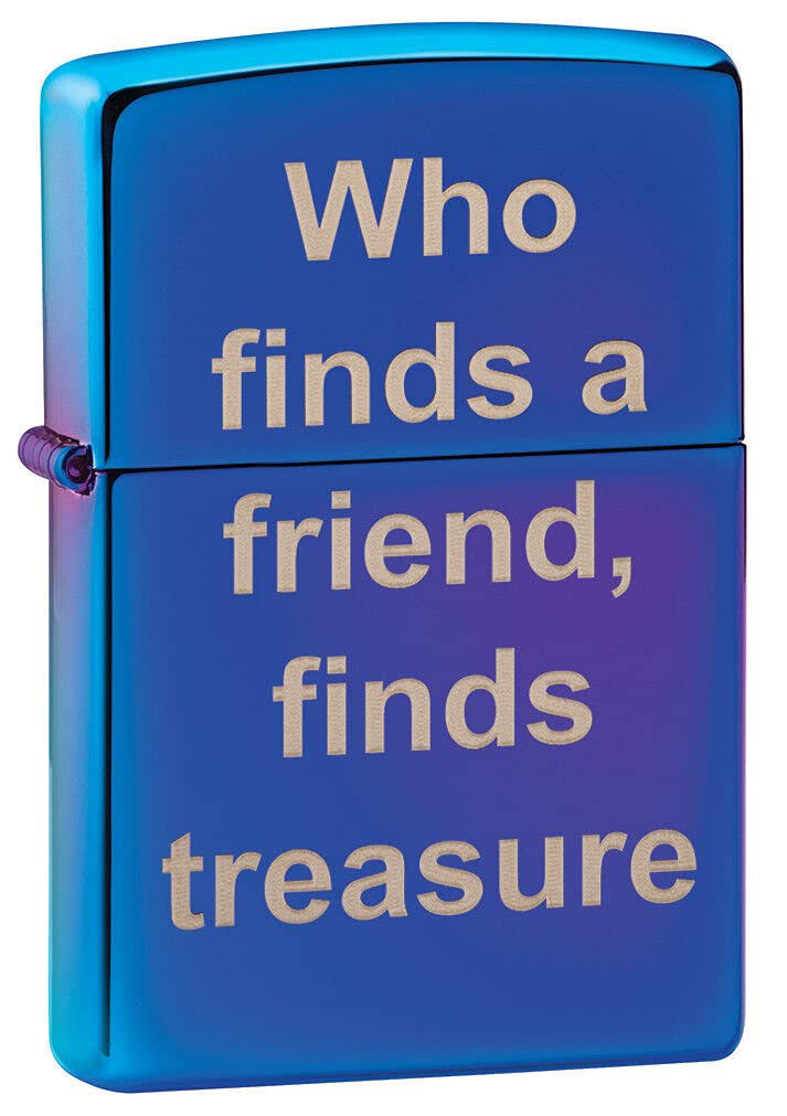ZippoClassic Lighter 29899 Mp402949 Who Finds A Friend, Friend Treasure Print Design | Windproof | Genuine | Blue
