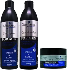 Kit For Men Shampoo, Condicionador 500ml + Gel 250g Maycrene