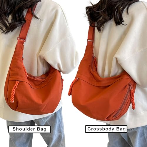 Image of Crescent Crossbody Bags for Women Nylon Travel Luna Hobo Bag Dumpling Purse