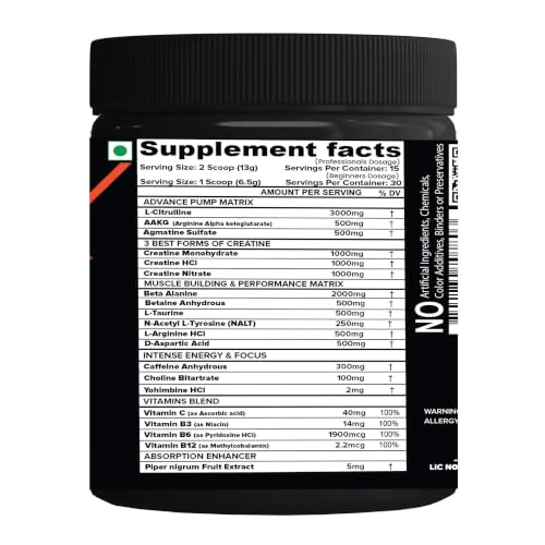 Image of NutriJa Weapon-X Pre-Workout Powder with 20 Active Ingredients -3 Best forms of Creatine, AAKG, Beta-Alanine, Caffeinated | Pumps, Viens Popping, Energy, Focus & Strength (30 Servings (Pineapple))