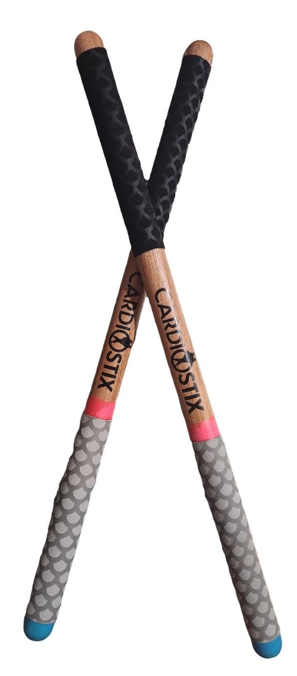 CardioStix Podstawowy zestaw 127 g (1 para do wyboru) American Hickory Wood Cardio pałeczki z czarnymi uchwytami | do gry na perkusji, fitnessu, zajęć aerobowych, ćwiczeń (lawenda)