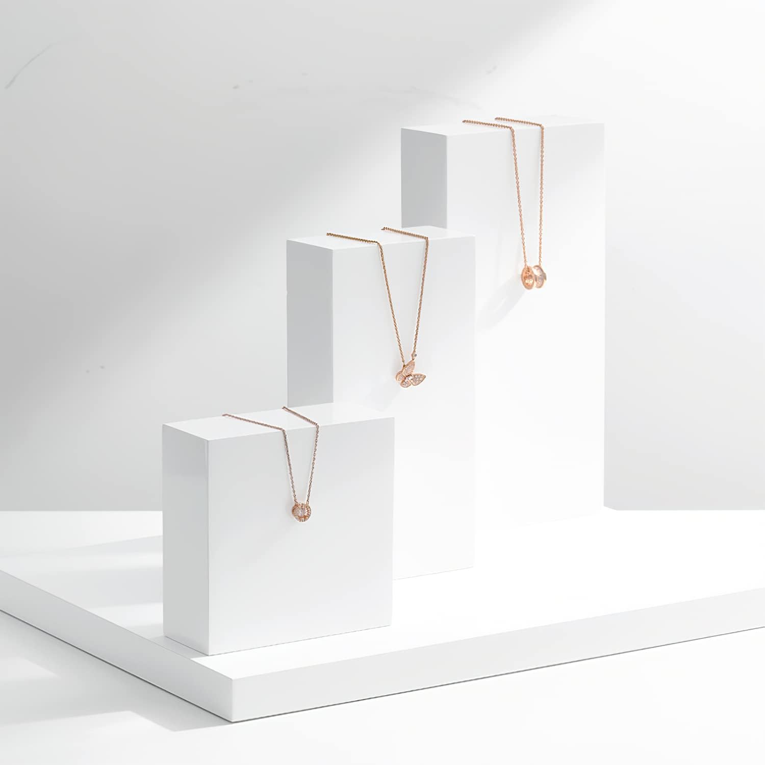 Oirlv Présentoir à bijoux carré en bois massif de style minimaliste - Blanc - SM05206
