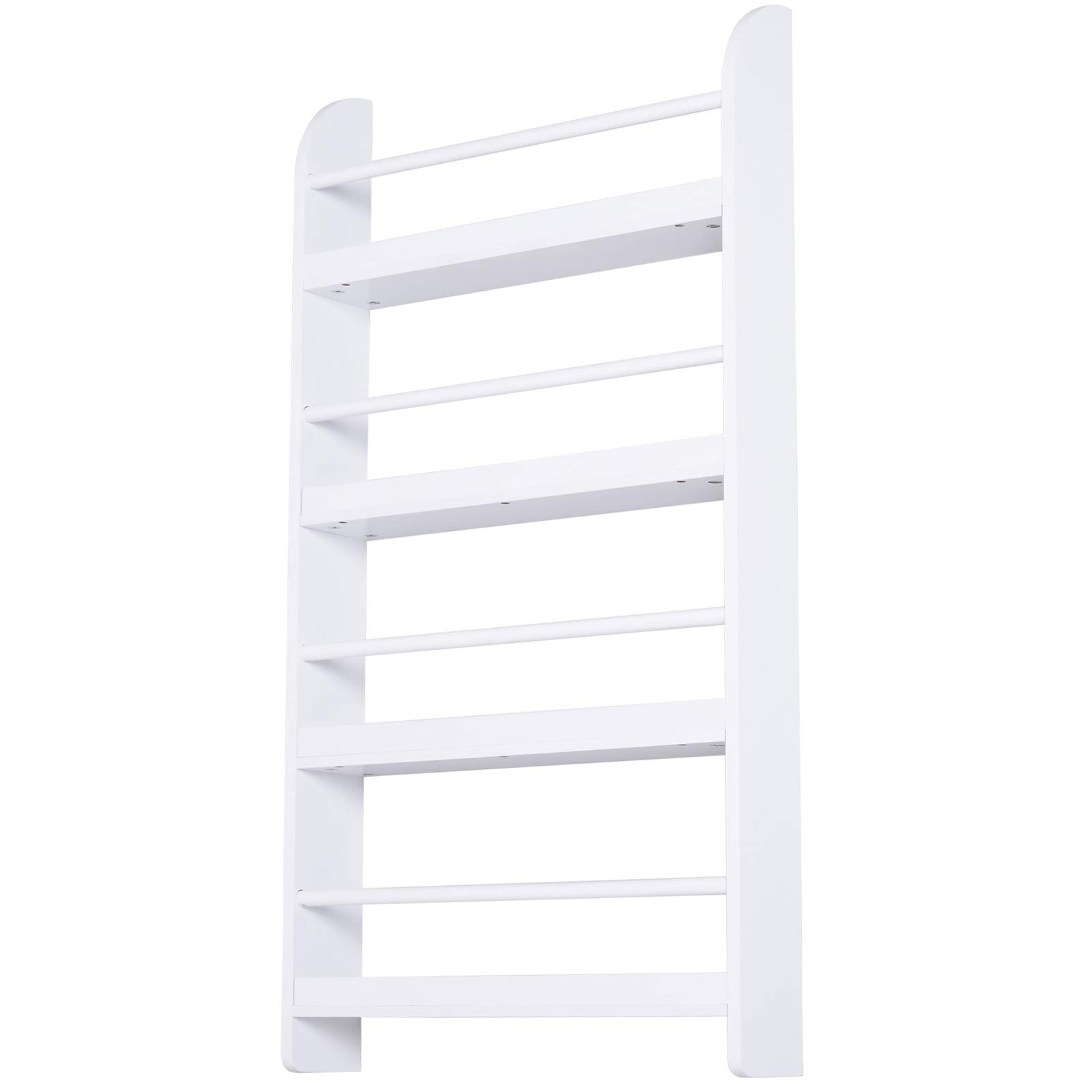HOMCOM Estantería de Pared de Libros con 4 Estantes Librería Infantil para Hogar Oficina Carga 30kg 59x12x113 cm Blanco