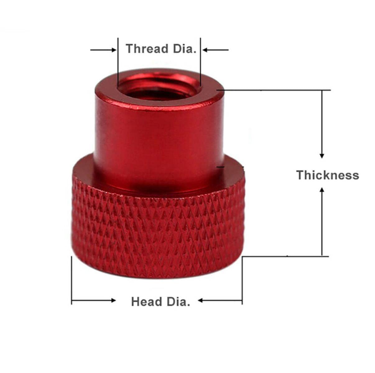 1 Pz BSW 1/4 "3/8" Dadi Zigrinati In Lega Di Alluminio Foro Cieco - Foto 2