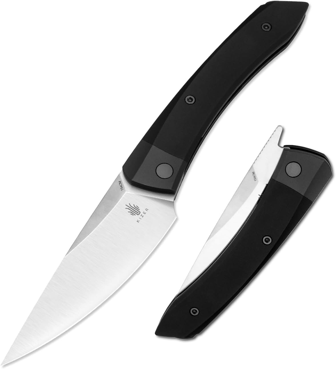 Kizer Momo Pocket Couteau Pliant, Lame 8CM Couteau Pliant de Camping, Manche en Aluminium Couteaux EDC pour Femmes et Hommes Cadeau V4663C1