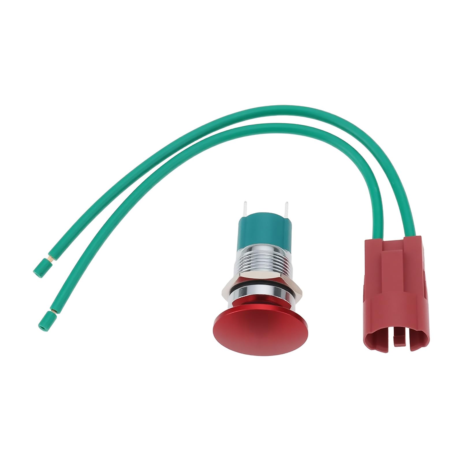 EMSea 16mm Mushroom Head Momentary Push Button 12V 10A Waterproof SPST Switch with Wire Red