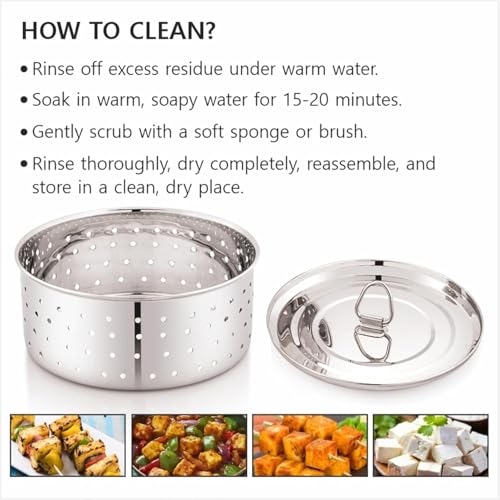 Image of JD Fresh Medium Stainless Steel Paneer Maker /Round Paneer Maker Mould Press with Lid /Quick Way Paneer Maker /Paneer Press Mould Use for Sprout, Tofu, Cheese and Paneer (Round)