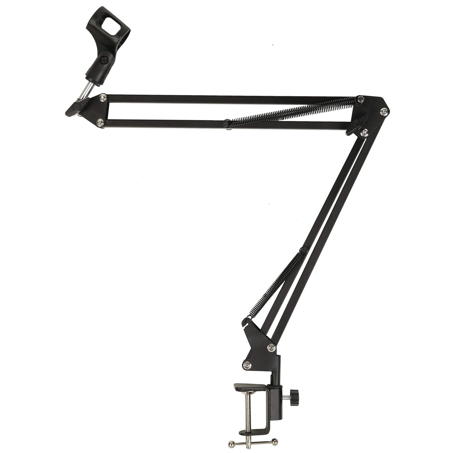 JUAREZ JRZ16MS Adjustable Microphone Boom Arm Stand | Steel Scissor Suspension Arm with Desk Clamp & Mic Clip | Ideal for Podcasting, Streaming, Studio & Broadcasting