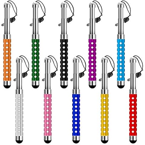 iSOUL Multicolor 10 Pack Stylus Pen Bling Capacitive Touch Pens Cover