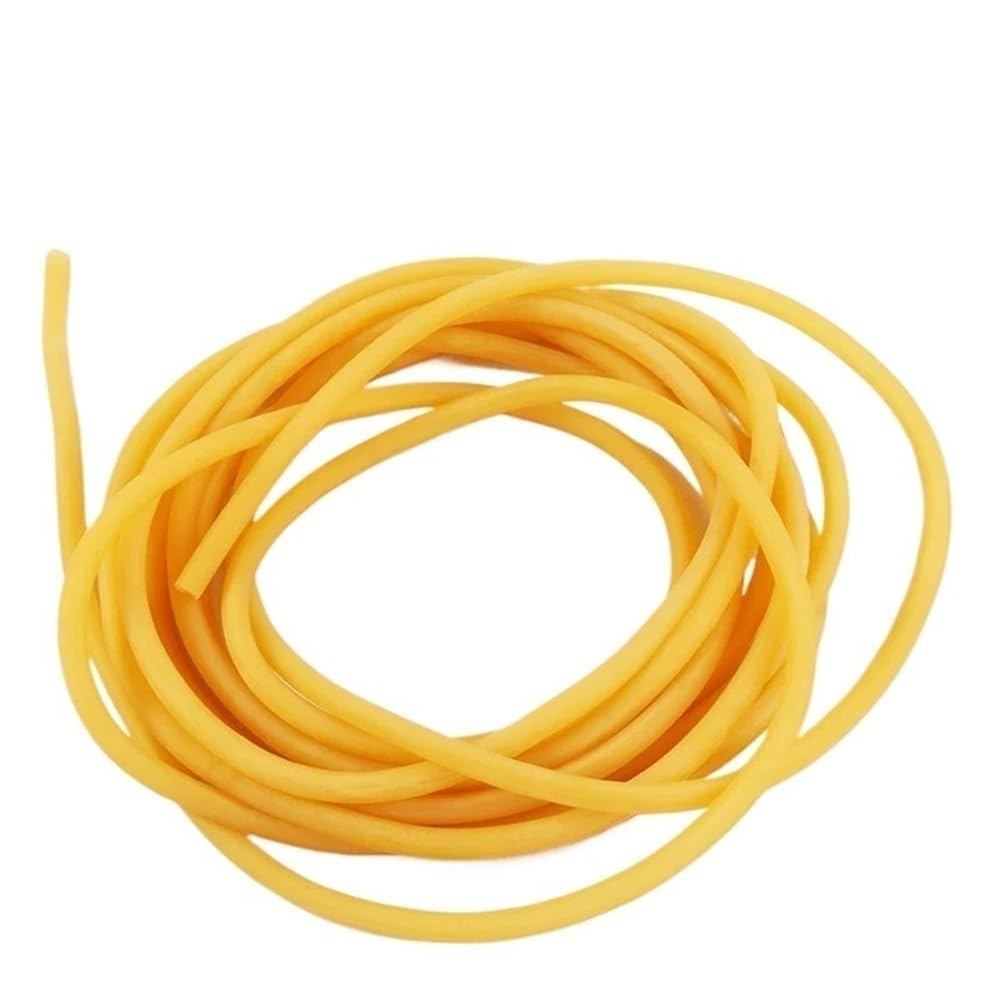 Tubo de Goma Banda elástica Lisa de látex Amarillo, Tubo Natural Resistente for cinturón tensión, 1 Pieza