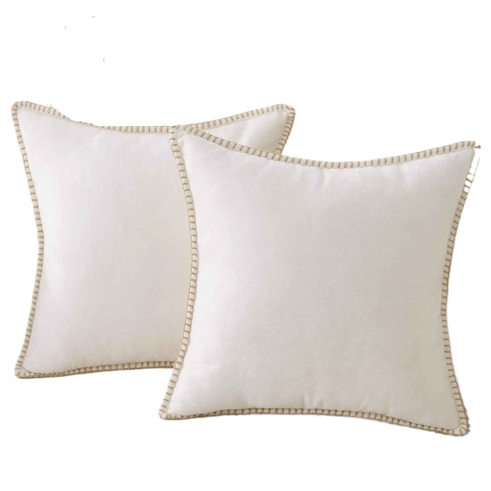 Fundas de Almohada de Pana, Funda de cojín Decorativa for sofá, hogar, Coche, Oficina, Hotel, 2 uds.(White,26X26inch(66x66cm))