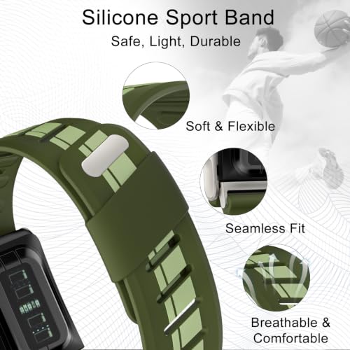 Image of omee Silicone Sport Band Compatible with Whoop 5.0 Band One, Peak and Life /MG Strap Men Women, Breathable Sport Adjustable Waterproof Replacement Wristbands Straps for Whoop 5.0 Silicone Bands