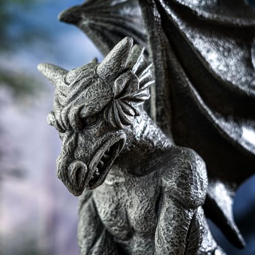 Estatua decorativa gárgola gótica de resina 17.32 pulg miniatura 7