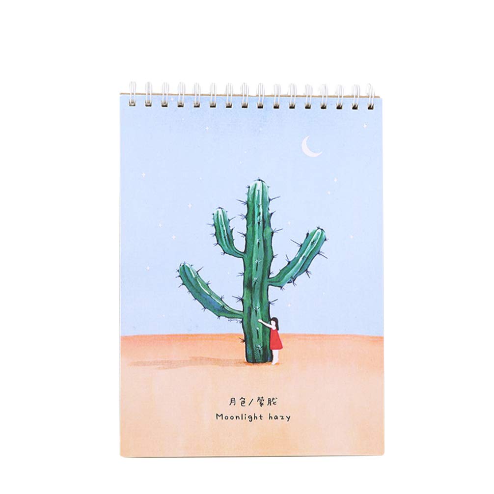 STOBOK A4 Sketch Book with Spiral Cactus Pattern Wire Notebook for Drawing Writing Painting Sketching Doodling 2020 New Years Hawaii Party Gift for Kids
